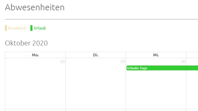 Mitarbeiter Abwesenheiten verwalten