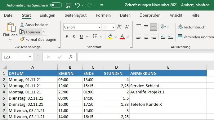 Auswertung und PDF/Excel/CSV/HTML Export