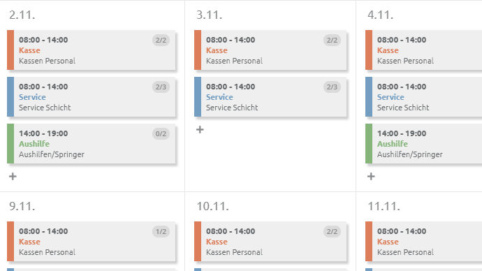 <strong>MONATLICHE PLANUNG.</strong> Im Gegensatz zu den vorigen Ansichten (die wochenweisen) wird hier ein gesamter Monat abgebildet.